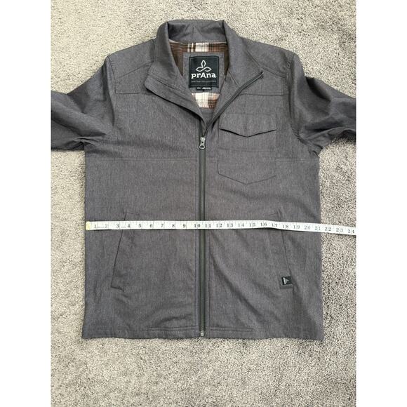 NWOT Prana Zion Bomber Jacket Men Medium Gray Full Zip Pockets Nylon Stretch - Picture 11 of 14